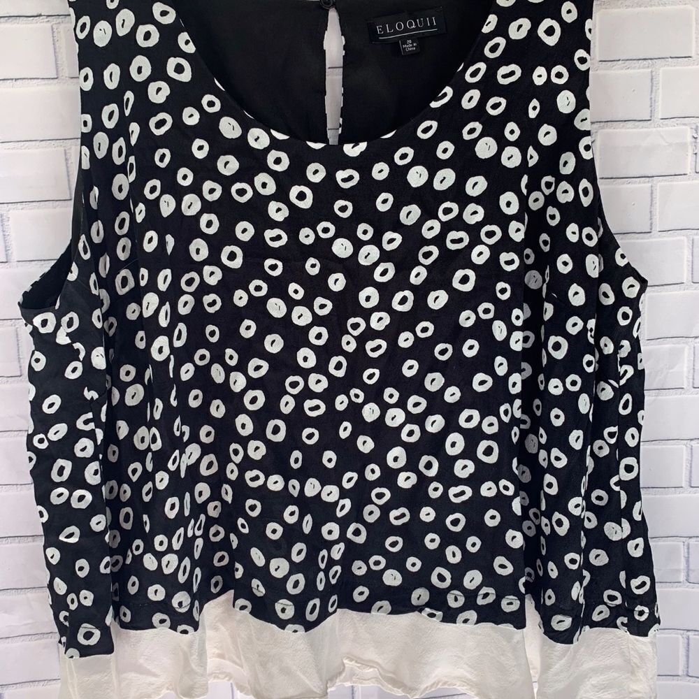 Eloquii Black and White Swingy Top Size 20‎